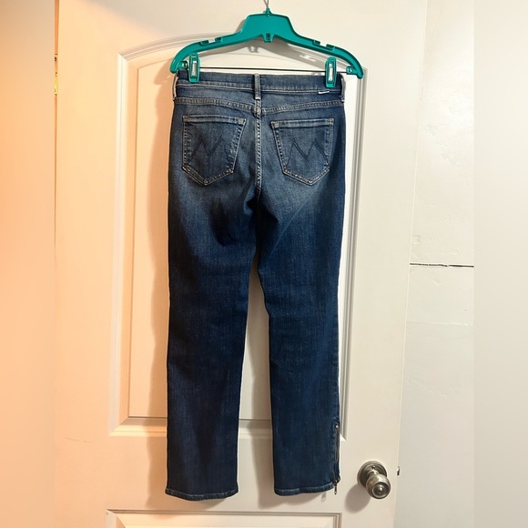 Mother The Rascal Ankle Zip Blue Denim Jeans | 25 - Picture 10 of 11